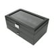 thumbnail image 2 of Caja de almacenamiento para exhibición de relojes, organizador de caja de almacenamiento para exhibición de joyas de 2 niveles y 24 ranuras con tapa transparente para hombres y mujeres, 2 of 5