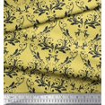 thumbnail image 2 of Soimoi Yellow Viscose Chiffon Fabric Filigree Damask Printed Fabric 1 Yard 42 Inch Wide, 2 of 3