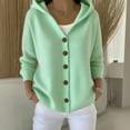 thumbnail image 5 of Women's Hooded Cardigan Button Front Knit Sweater Autumn Winter Casual Wear, 5 of 6