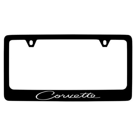 - Chevrolet Corvette C2 Black Coated Metal License Plate Frame Holder