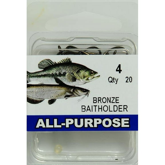 Eagle Claw RBHW-4 Baitholder Hook, Bronze, Size 4, 20 Pack