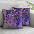 thumbnail image 3 of Creowell Flowers Purple Vase Pillow Covers Square Design Printed on Both Sides - Indoor Outdoor Pillow Case for Car Couch Bedroom - 1PC 22x22in, 3 of 5