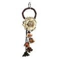 thumbnail image 2 of Gorgeous Marigold Blossom Brown and Gold Floral Leather Bag Ornament Keychain, 2 of 5