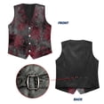 thumbnail image 6 of Psesaysky Red Spider Web Decoration Business Coat Woven Fabric Classic Slim Fit Men's Formal Suit Vest for Prom Party, 6 of 7