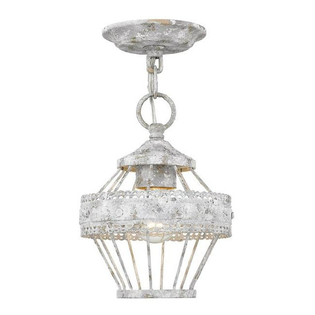 Golden Lighting 7856-1SF OY Ferris 1 Light 8 in. Semi-Flush Ceiling Light - Oyster