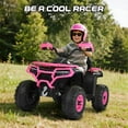 thumbnail image 4 of Kids ATV 4 Wheeler, 24V Ride on Toys with 2 Seater, Electric Car w/ Bluetooth/MP3 ,and Flag,Rose, 4 of 10