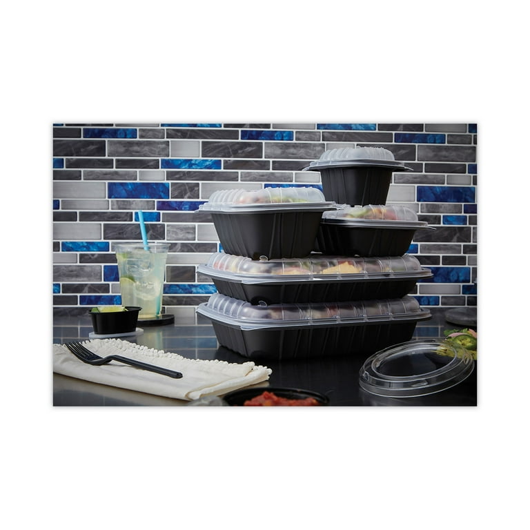 EarthChoice Entree2Go Takeout Container, 12 oz, 5.65 x 4.25 x 2.57, Black, Plastic, 600/Carton EarthChoice Entree2Go Takeout Container, 12 oz, 5.65 x 4.25 x 2.57, Black, Plastic, 600/Carton