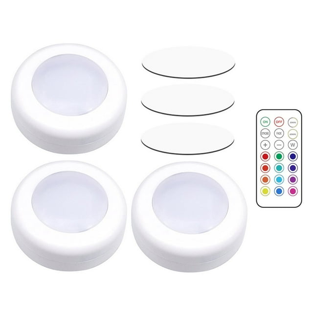 Lampe d'Armoire à DEL Couleur RVB à Intensité Réglable pour Comptoir de Cuisine Télécommande Veilleuse