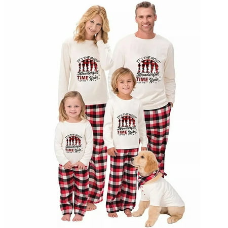 

Kupretty Family Pajamas Matching Sets Christmas Tree Deer Letters Parent-Child Holiday Pjs for Adult Kids Baby
