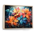 thumbnail image 2 of Designart "Red Blue Poinsettia Flower Surreal Dream " Floral Floater Framed Wall Art Living Room, 2 of 7