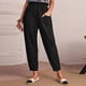 thumbnail image 3 of Gibobby pantalones de mezclilla para mujer Pantalones de algodón y lino para mujer, pantalones informales con cintura elástica, pantalones con bolsillo (Negro, S), 3 of 5
