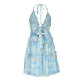 thumbnail image 5 of Youyipin womens Summer dresses Floral V Neck Adjustable Spaghetti Casual Short Dress with Ring cocktail dresses for women, 5 of 7