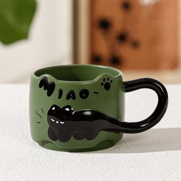 Amacok Cute Cat Coffee Mugs Ceramic Stackable Tea Cup, Perfect Valentine's Day, Christmas, Anniversary Present for Cat Lovers & Couples