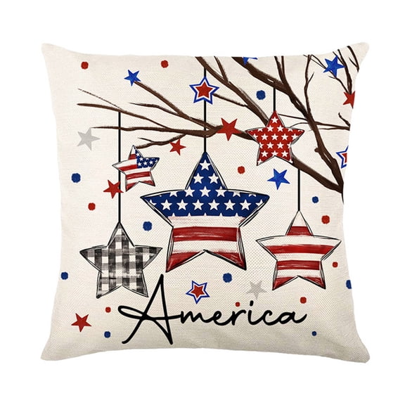 Aihimol independence Day Pillow 4th of July Patriotic Pillow Memorial Day indoor Outdoor Cushion Case for Home Bedroom Decor