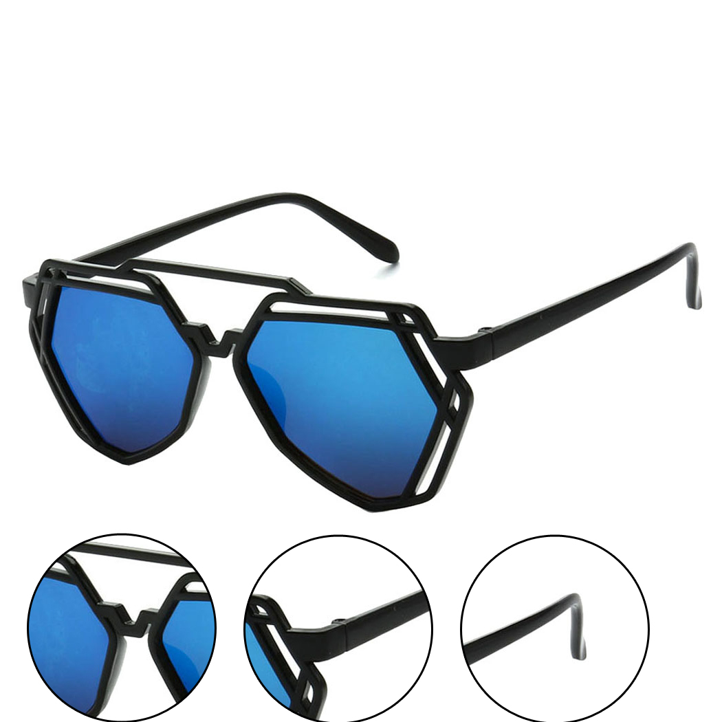 Epic Eyewear Modern Bicolor Flat Brow Bar Fashion Aviator Sunglasses