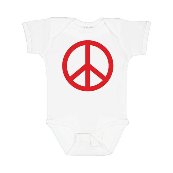 Inktastic Fun Red Peace Sign Boys or Girls Baby Bodysuit