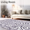 thumbnail image 2 of ODIKA 6' x 9' Machine Washable Non-Slip Area Rug, Abstract swirl High Traffic Rug, Purple, 592244, 2 of 7