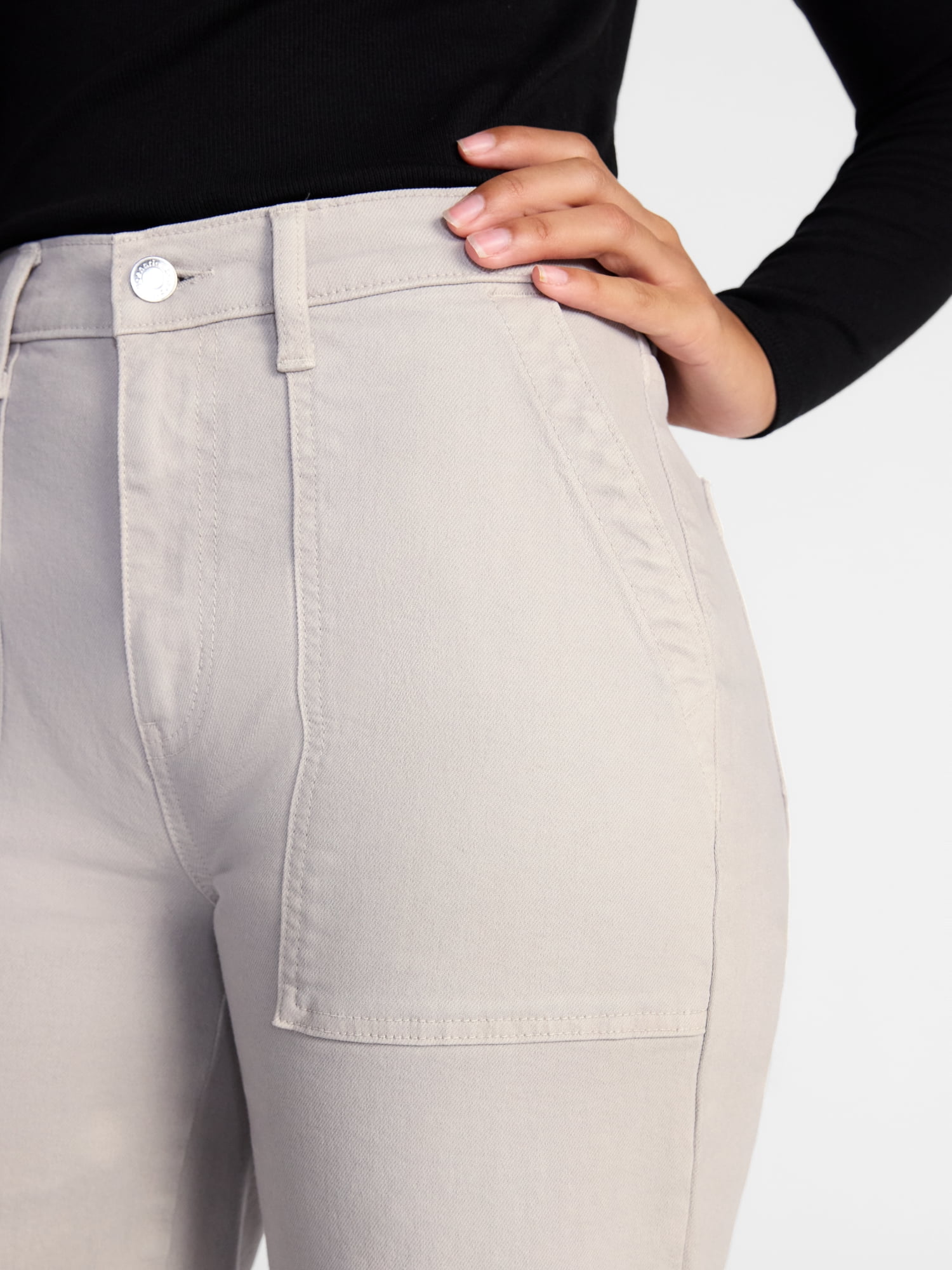Scenario Women's High Rise Utility Jeans, 31" Regular and 29" Short Inseam, Sizes 0-20