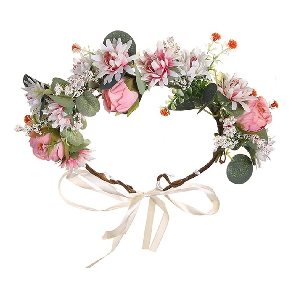 Loycyoec Flower Crowns Craft Kit for Girls, Make Your Own Flower Crown, DIY Fashion Flower Headbands Hair Wreath and Bracelets Craft, Jewelry Making