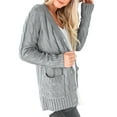 thumbnail image 5 of Hanerdun Women Sweater Cardigan Female Solid Button-Up Knit Cardigans Gray S, 5 of 5