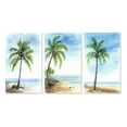 thumbnail image 2 of Designart "Palm Tree at a Tropical Beach Resort VII" Palms & Palm Trees Wall Art Set Of 3 - Green Palms & Palm Trees Gallery Wall Set For Home Decor, 2 of 7