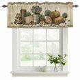 thumbnail image 2 of 2 Pack Valances for Windows, Vintage Farmhouse Window Valances for Living Room/Bedroom/Bathroom, Retro Country Boots Flowers Leaf Book Light Filtering Kitchen Curtain Valance 42"W x12" L, 2 of 9