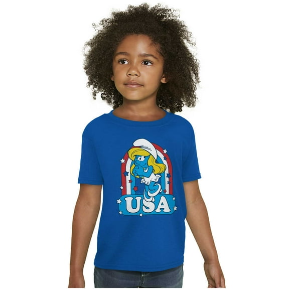 Smurfette Cartoon American Cutie USA Girls Kids T Shirt Tees Teen Brisco Brands M