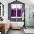 thumbnail image 3 of Pure Dark Purple Kitchen Curtains 72 Inch Length, Simple Solid Color Grommet Top Bedroom Living Room Curtains, Light Filtering Cafe Curtain Drapes 2 Panels Set 104''x72'', 3 of 9