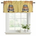 thumbnail image 2 of 2 Pack Valances for Windows, Fall Truck Window Valances for Living Room/Bedroom/Bathroom, Thanksgiving Tree Maple Leaf Pumpkins Retro Light Filtering Kitchen Curtain Valance 54"W x18" L, 2 of 9