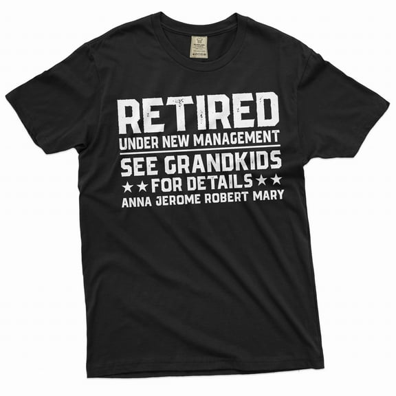 Men's Funny custom retirement T-shirt custom grandkids names personalized gift shirt for grandpa