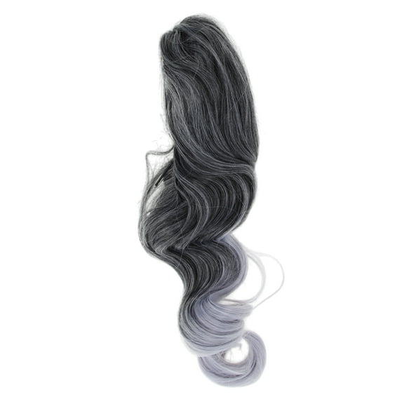 Unique Bargains 1 Pc Nature Long Hair Ponytail wig Clip for Women 19.69inch Black,Light Gray