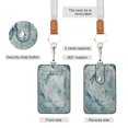 thumbnail image 2 of PU Leather Badge Holder ID Badge Holder with Lanyard for Cards & Credentials Delicate Dragonflies Pattern, 2 of 6