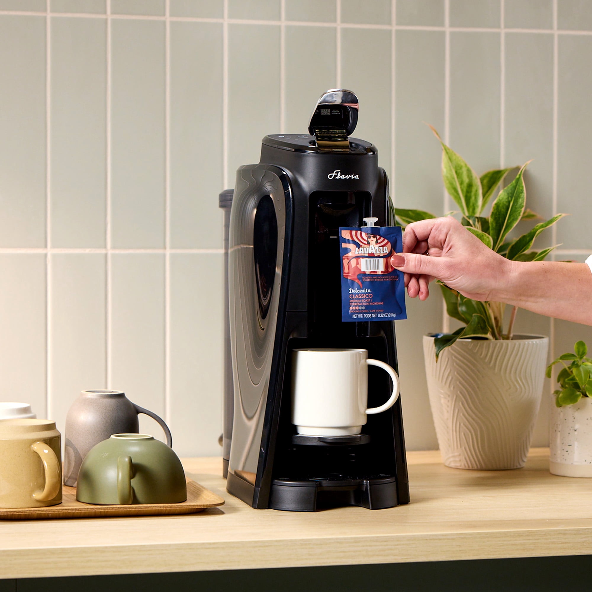 Flavia Aroma Brewer - Coffee Machine, Makes Coffee, Lattes, Tea, and other Hot or Iced Beverages with Single-Serve Freshpacks, Multiple Brew Sizes, Black