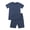 Deep Blue, variant on Kids Summer Set Bamboo Fiber Children's Summer Wear - Lightweight Short Sleeve Shorts Set for Boys Girls 9M-7Y