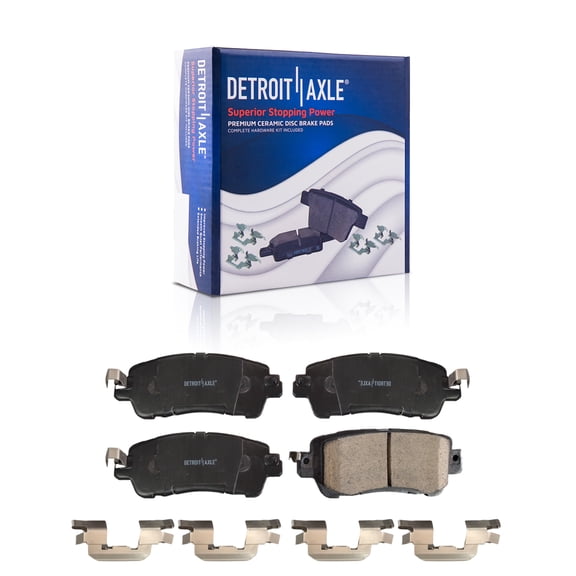 Detroit Axle - Front Brake Pads for Toyota 2019-2020 Yaris 2016-2018 Yaris iA Scion iA, Ceramic Brake Pads with Hardware Replacement