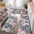 thumbnail image 2 of Multicolor Ethnic Floral and Geometric Pattern Kitchen Rugs Sets Of 3,Kitchen Runner Rugs Non Skid Washable,Decorative Kitchen Floor Mats for Kitchen,Sink,Laundry,17"x30"+ 17"x47" + 17"x59", 2 of 6