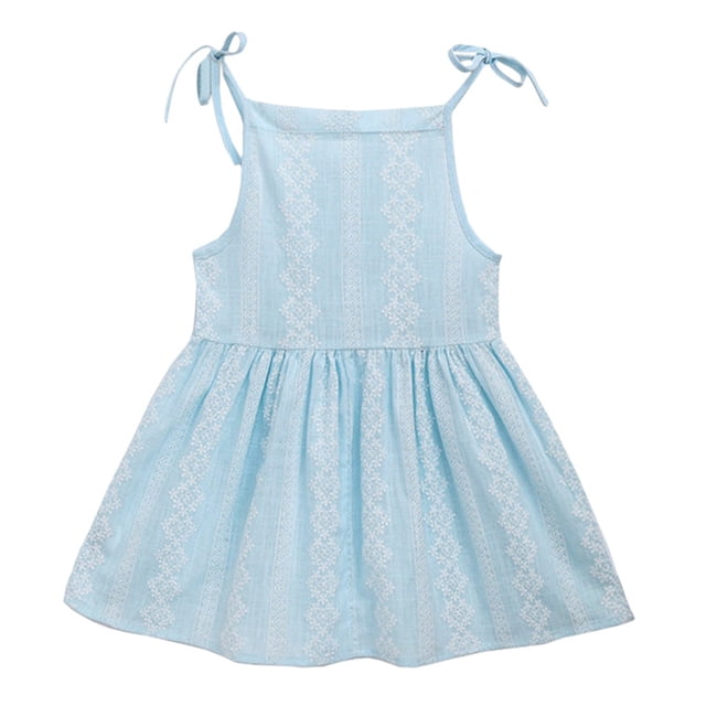 Robe de Fête Princesse à Fleurs Unies Rayée pour Fille Tout-Petit Robe d'Été