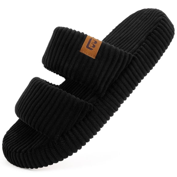 LongBay Slippers for Women Memory Foam Open Toe Slide Indoor House Shoes Slip On Bedroom Comfy Gift