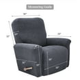 thumbnail image 3 of Stretch Recliner Cover 4 Pieces Set Recliner Chair Covers for Living Room Recliner Chair Slipcover with Side Pocket, Thick Soft Small Checked Jacquard, Machine Washable, 3 of 4