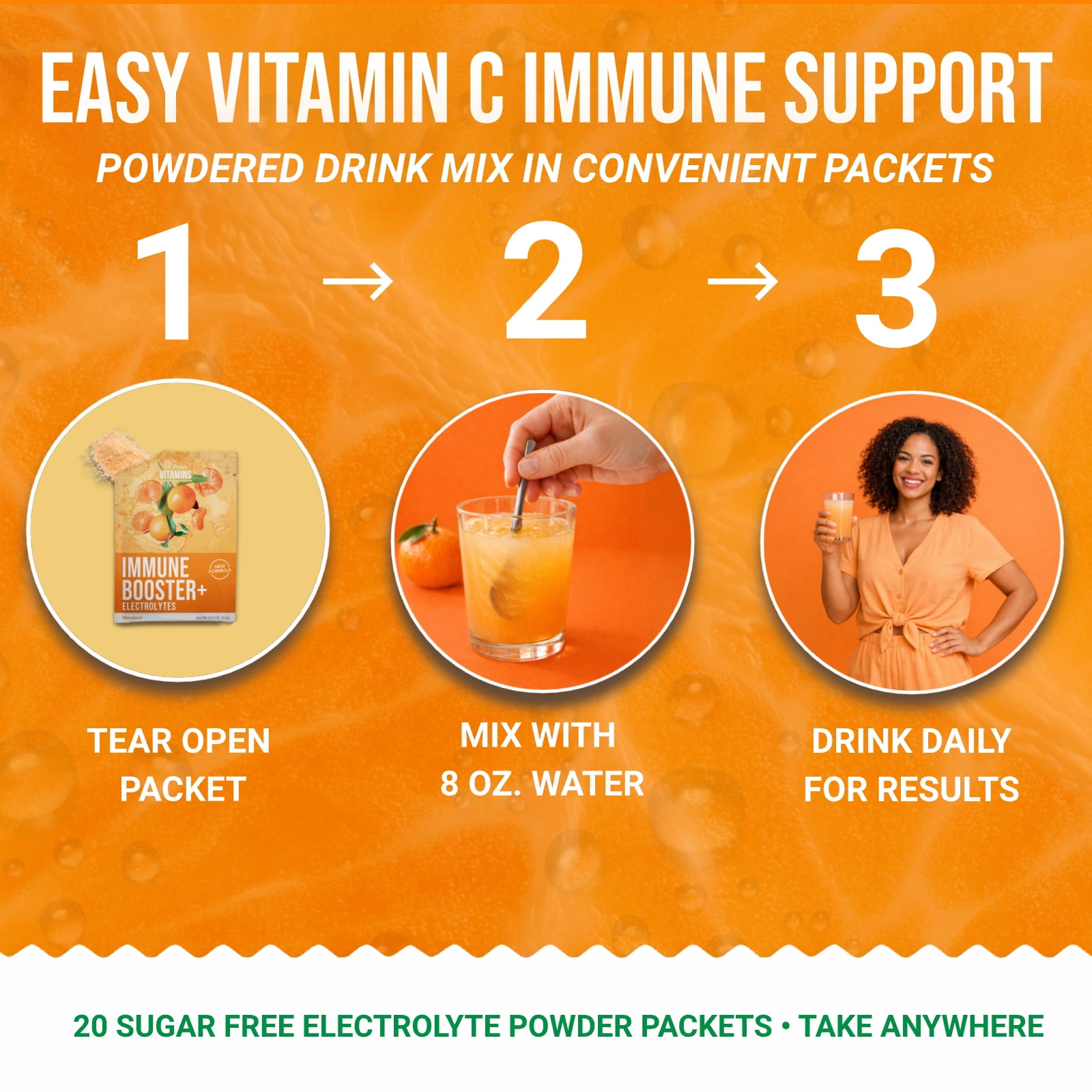 Dr. Price’s Immune Booster + Electrolytes Powder – 20 Packets | Sugar-Free Hydration Mix with Vitamin C, Zinc & Chromium