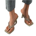 thumbnail image 4 of Zapatos de mujer Moda Color sólido Minimalista Cuentas de metal Clip Toe Heel Sandalias Zapatillas Flip Flop Wmkox8yii  hj789, 4 of 9