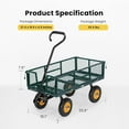thumbnail image 3 of SPECSTAR Mesh Steel Garden Cart with Removable Sides, 34"×18" with 8 inch Wheels, 550 Lbs Capacity (Green), 3 of 7