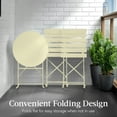 thumbnail image 6 of Best Choice Products 3-Piece Small Bistro Set, Folding Patio Furniture Set of 2 Chairs and Table - Cream, 6 of 9