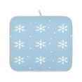 thumbnail image 2 of Snowflakes Pattern Dish Drying Mat for Kitchen, Quick Drying Absorbent Soft Durable 16" x 18", 2 of 10