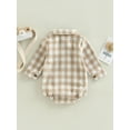 thumbnail image 4 of Bagilaanoe Newborn Baby Girl Boy Oversized Romper Shirts Plaid Print Long Sleeve Bodysuit 6M 12M 18M 24M Infant Casual Tee Tops, 4 of 7