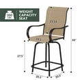 thumbnail image 5 of ELPOSUN Patio Swivel Bar Stools Chair of 6, Outdoor Bar Height Set, All Weather High Back and Armrest Rocking Stools & Bar Chairs for Backyard, Lawn Garden, Balcony and Pool, Brown, 5 of 6