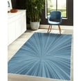 thumbnail image 4 of Abstract Art Decorative Rug, Vortex Design with Fireworks Celebration Inspired Concentric Stripes, Quality Carpet for Bedroom Dorm and Living Room, 6 Sizes, Sea Blue, by Ambesonne, 4 of 4