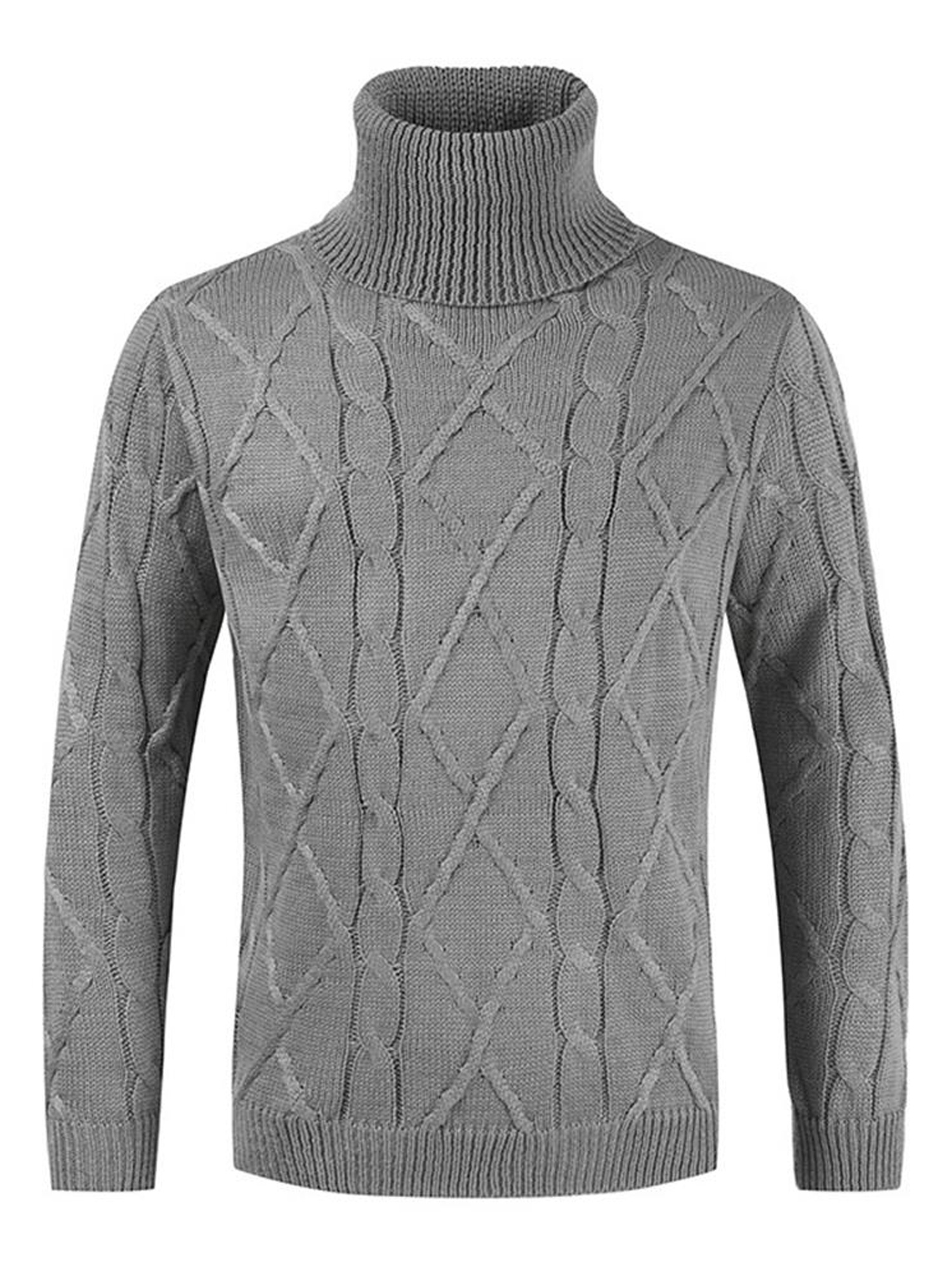 KAMAMEN Mens Winter Warm Sweater Long Sleeve Roll Neck Pullover Knit