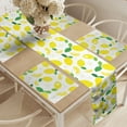 thumbnail image 2 of Ambesonne Lemons Table Runner & Placemats, Citrus Leaves Flower Graphic, Placemat 4 pcs + Runner 12"x72", Yellow Fern Green, 2 of 2