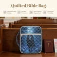 thumbnail image 7 of Xixirimido Quilted Bible Cover Bible Case for Men, Large Bible Carrying Case with Handle, Bible Study Supplies & Christian Gift for Men, Cross Lion Moon Blue, 7 of 7